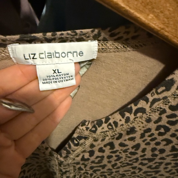 Liz Claiborne Tops - Liz Claiborne Animal Print Blouse XL